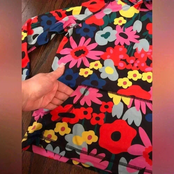 Hanna Andersson Girls 8 Active Hooded Floral OEKO-TEX Sweatshirt - VGUC! - Picture 3 of 9